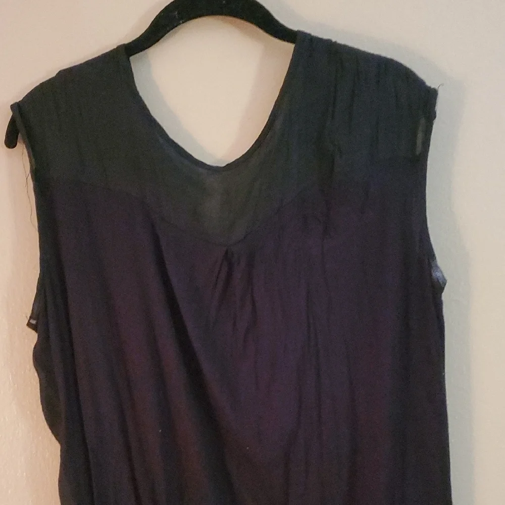 PerSeption Concept Black Sleeveless Tie-Front Blouse - Picture 7 of 8
